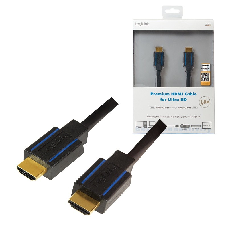 Hdmi laidas logilink hdmi ultra hd 1.8m