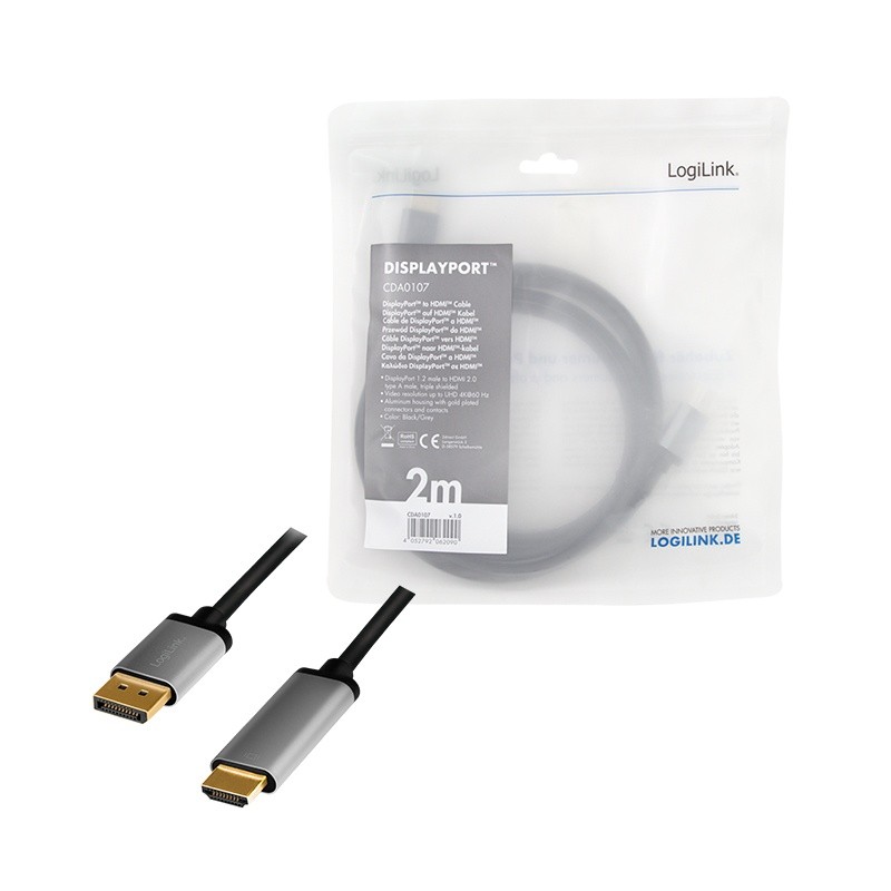Hdmi laidas logilink ekrano prievadas į hdmi 2m.