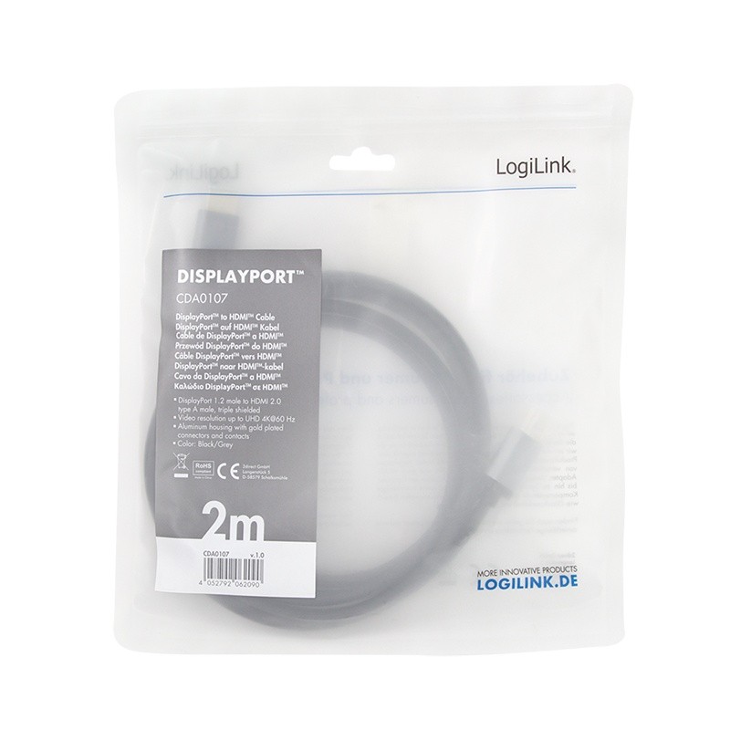 Hdmi laidas logilink ekrano prievadas į hdmi 2m.