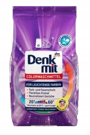 Denkmit, colorwaschmittel, milteliai, 20 plovimų