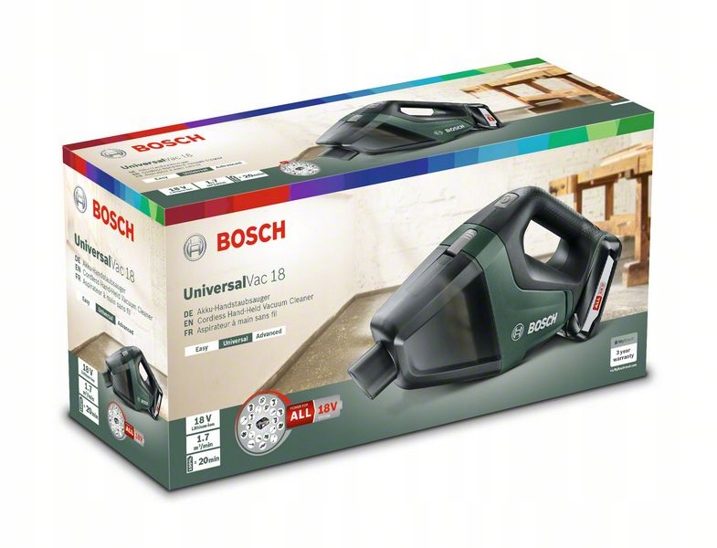 Akumuliatorinis dulkių siurblys Bosch Universal Vac 18; 18 V; 1x2,5 Ah akum.