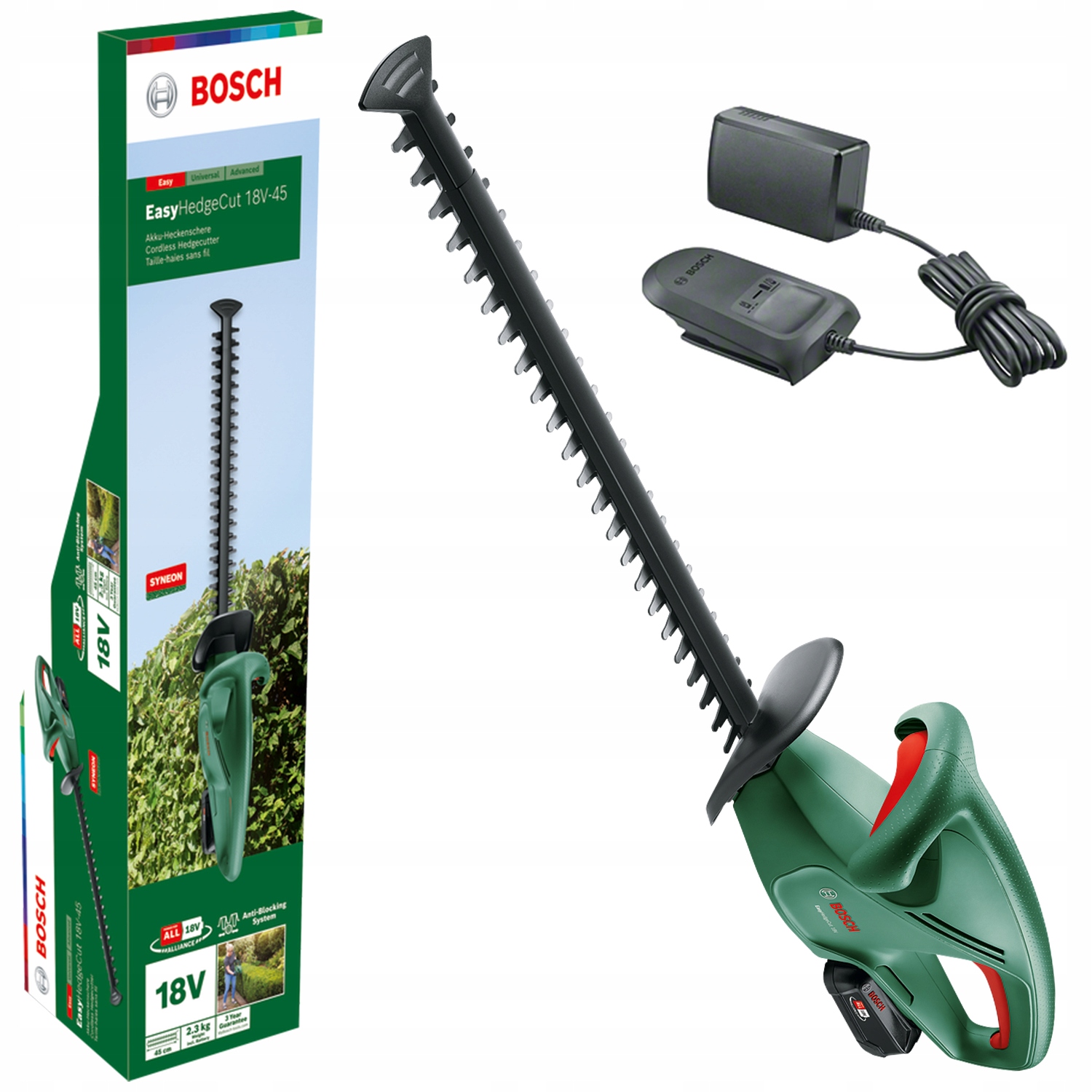Akumuliatorinės gyvatvorių žirklės Bosch Universal HedgeCut 18V-45