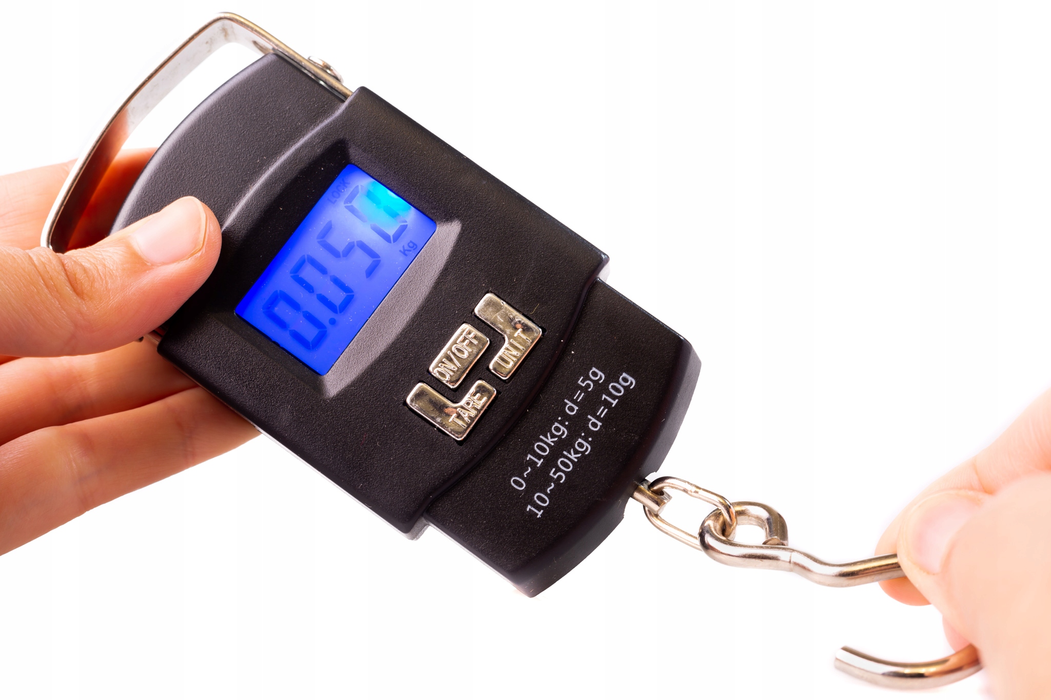 Bagažo ir žvejybos svarstyklės su rankena, iki 40 kg