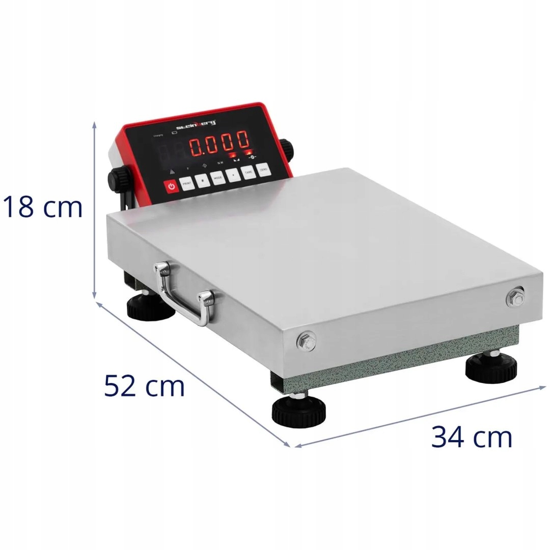 Pramoninės platforminės svarstyklės 30 x 40 cm, 60 kg / 0,01 kg, pilkos