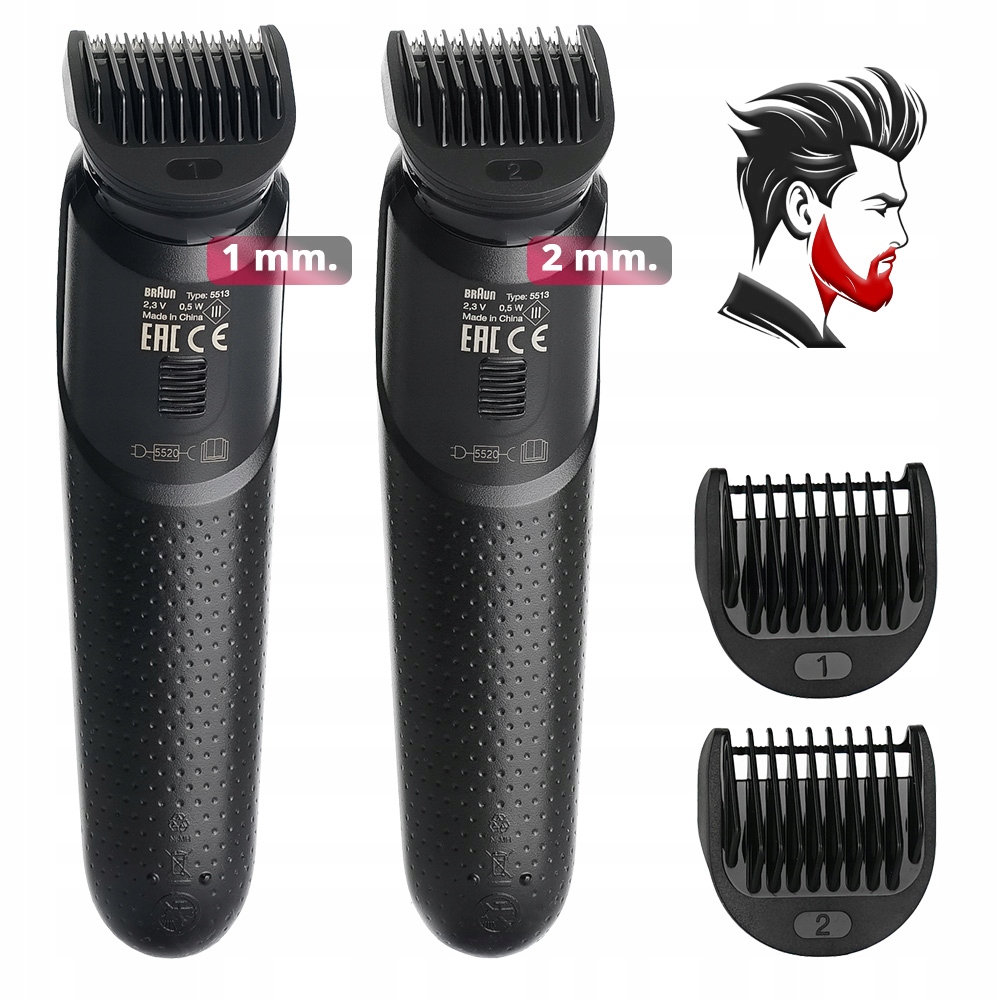 "Braun SK3300" trimeris, barzdos plaukų skustuvas + "Gillette Proglide" + priedai