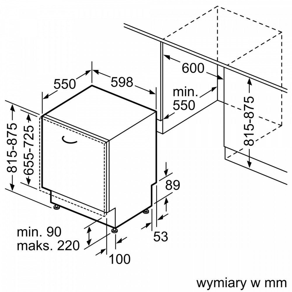 Indaplovė bosch serie 2 smv2hvx02e