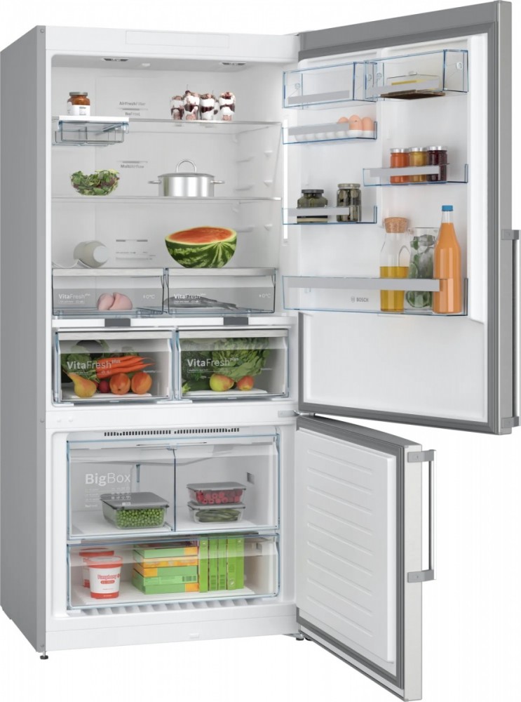 Laisvai pastatomas, šaldytuvas su šaldikliu apačioje bosch serie 6 kgn86aidr, automatinis atitirpinimas