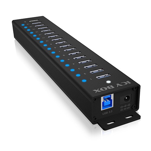 Hub 16+1 port usb icybox 16x usb; 1x usb laden usb3.2 gen1 retail