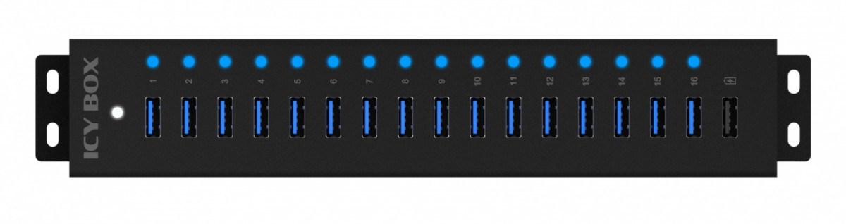 Hub 16+1 port usb icybox 16x usb; 1x usb laden usb3.2 gen1 retail
