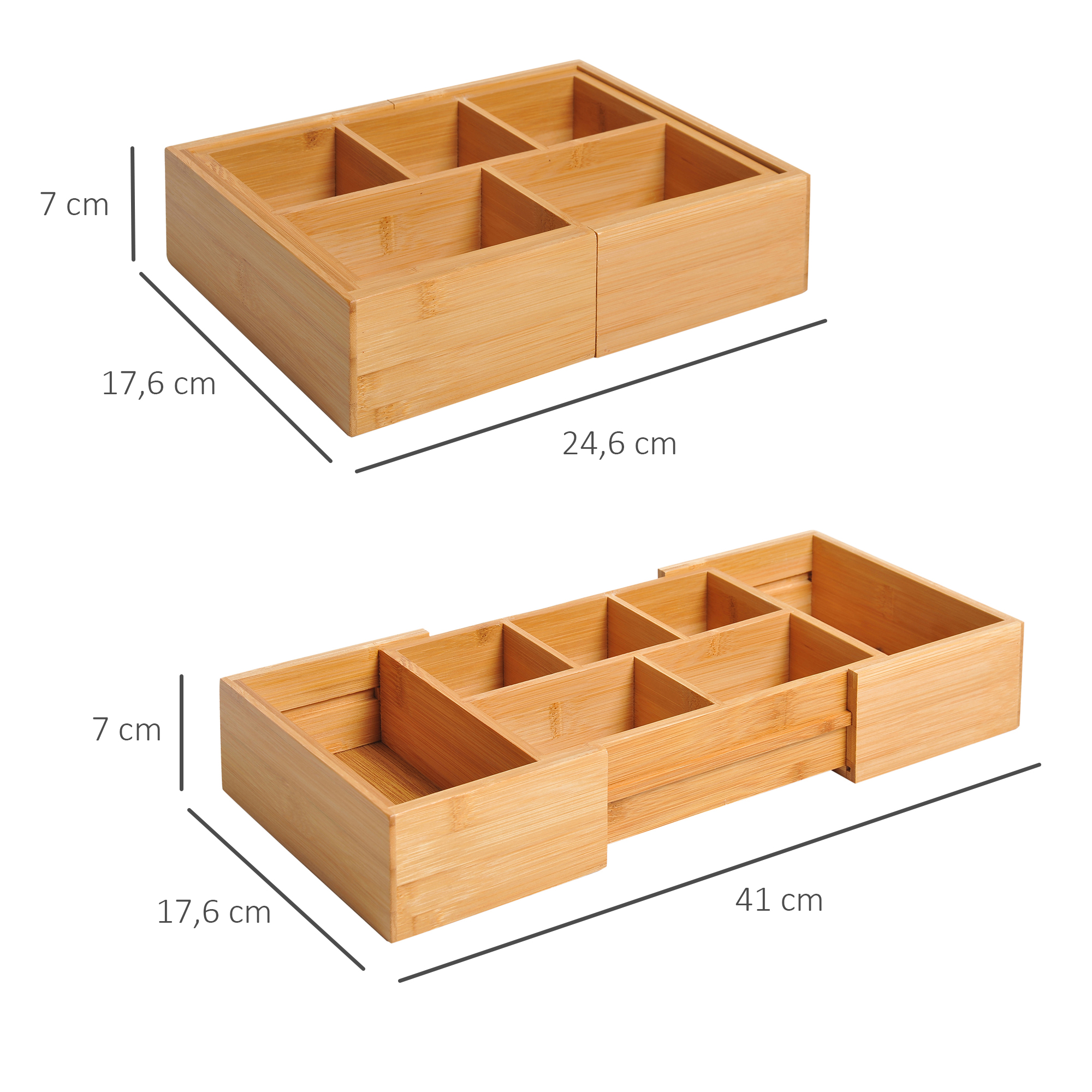 Dėklas stalčiams 24,6 x 17,6 x 7 cm 2