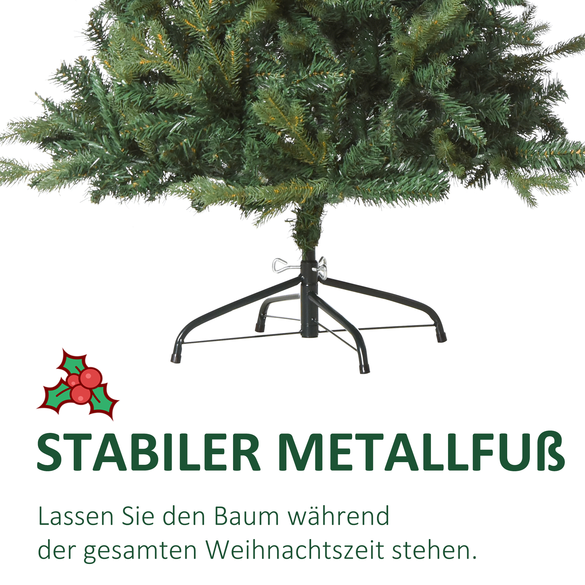 Dirbtinė kalėdinė eglutė su 946 šakelių galiukais, žalia, 150 cm 3
