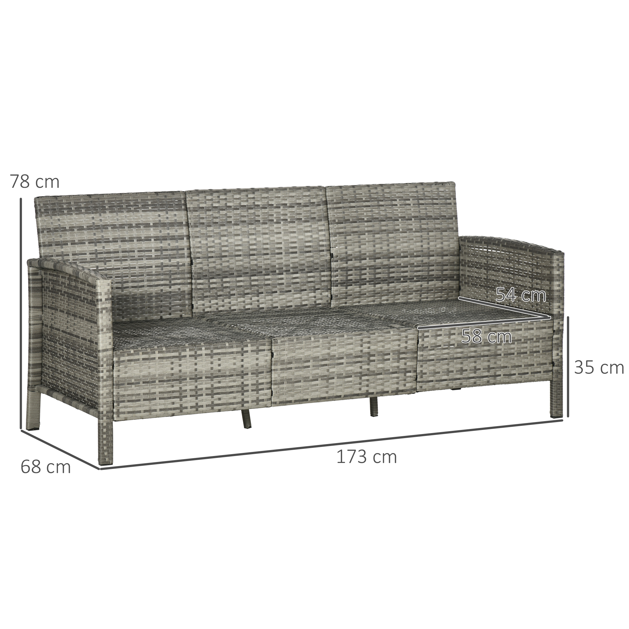3 vietų sofa 173 × 68 × 78 cm 2