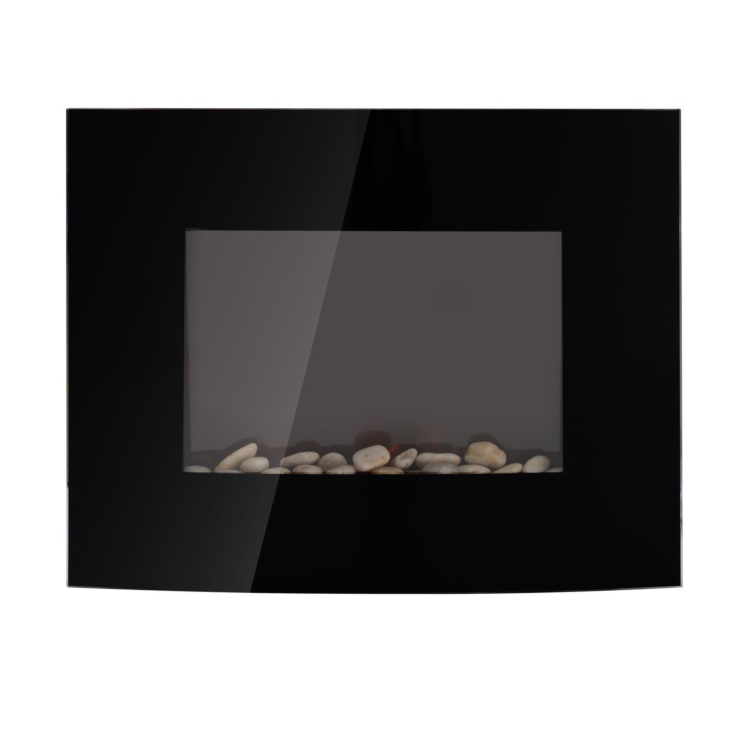 Elektrinis židinys su 7 spalvų LED liepsna ir nuotolinio valdymo pultu, juodas, 65 x 11,4 x 52 cm