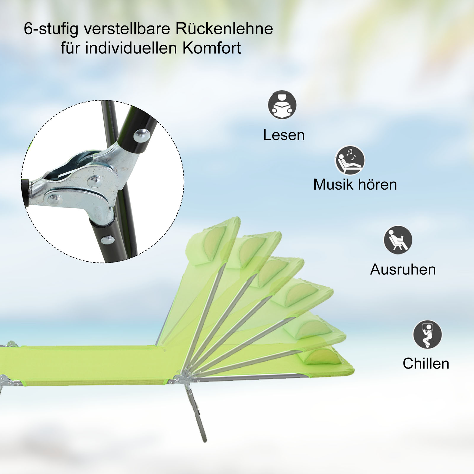 Saulės gultas žalias 3
