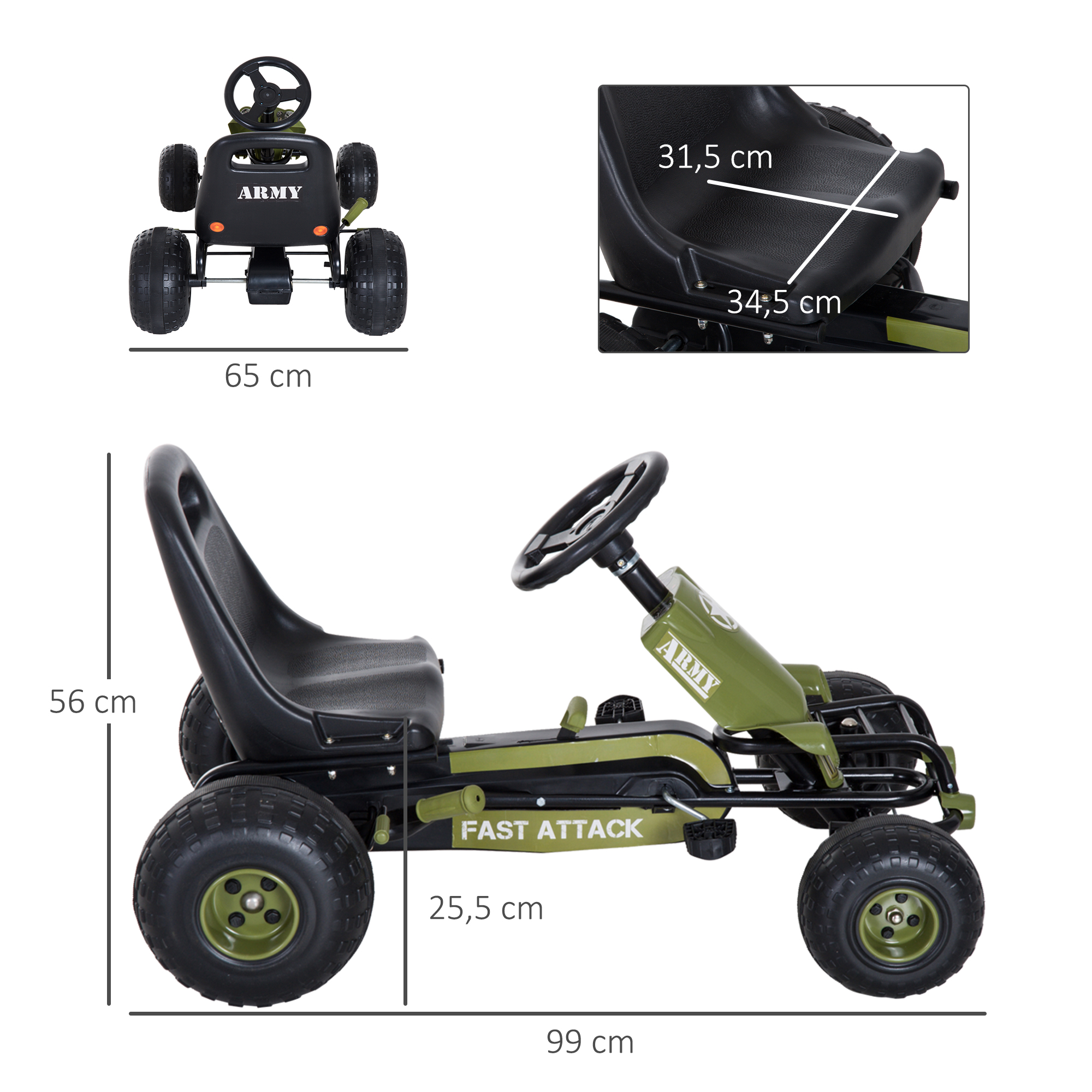 Gokartas 99 × 65 × 56 cm 2