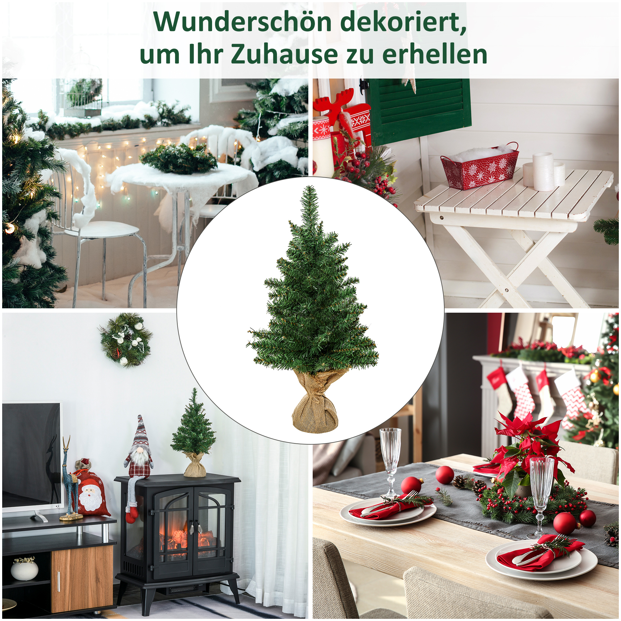 Dirbtinė kalėdinė eglutė su 70 šakelių galiukų, žalia, 60 cm 3