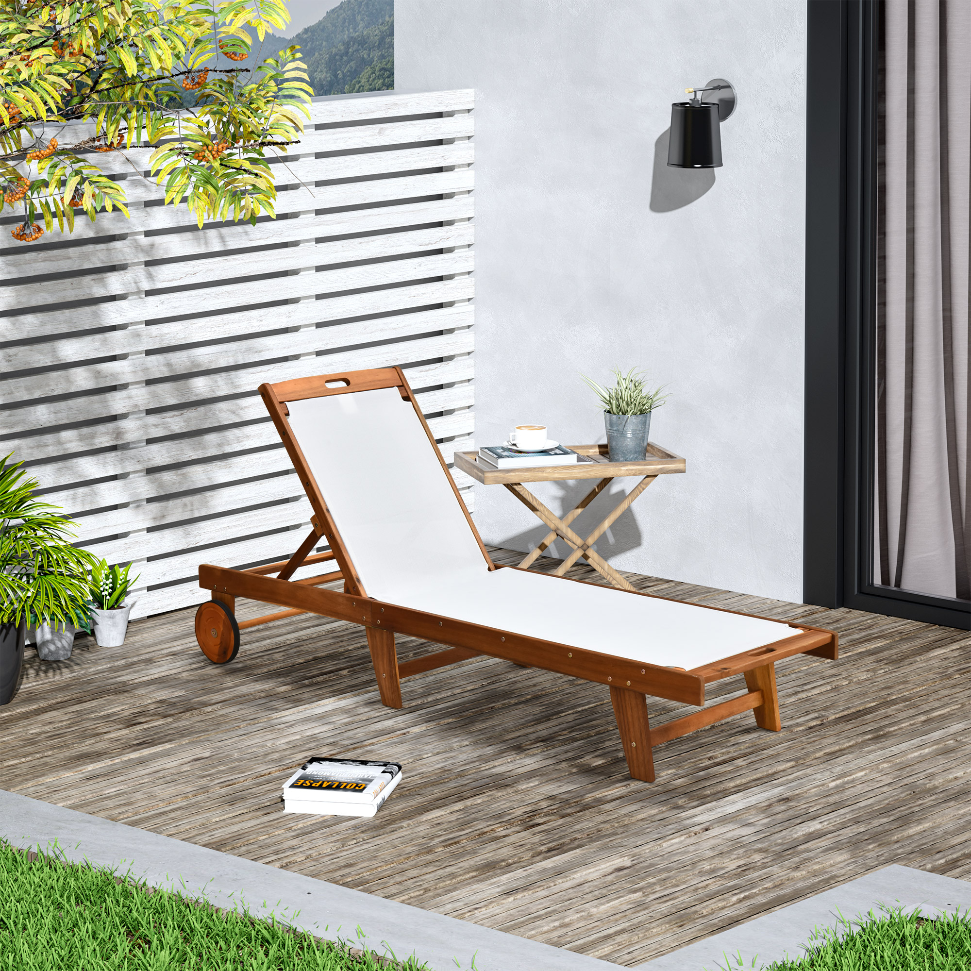 Gultas 198 x 55 x 30-88,5 cm