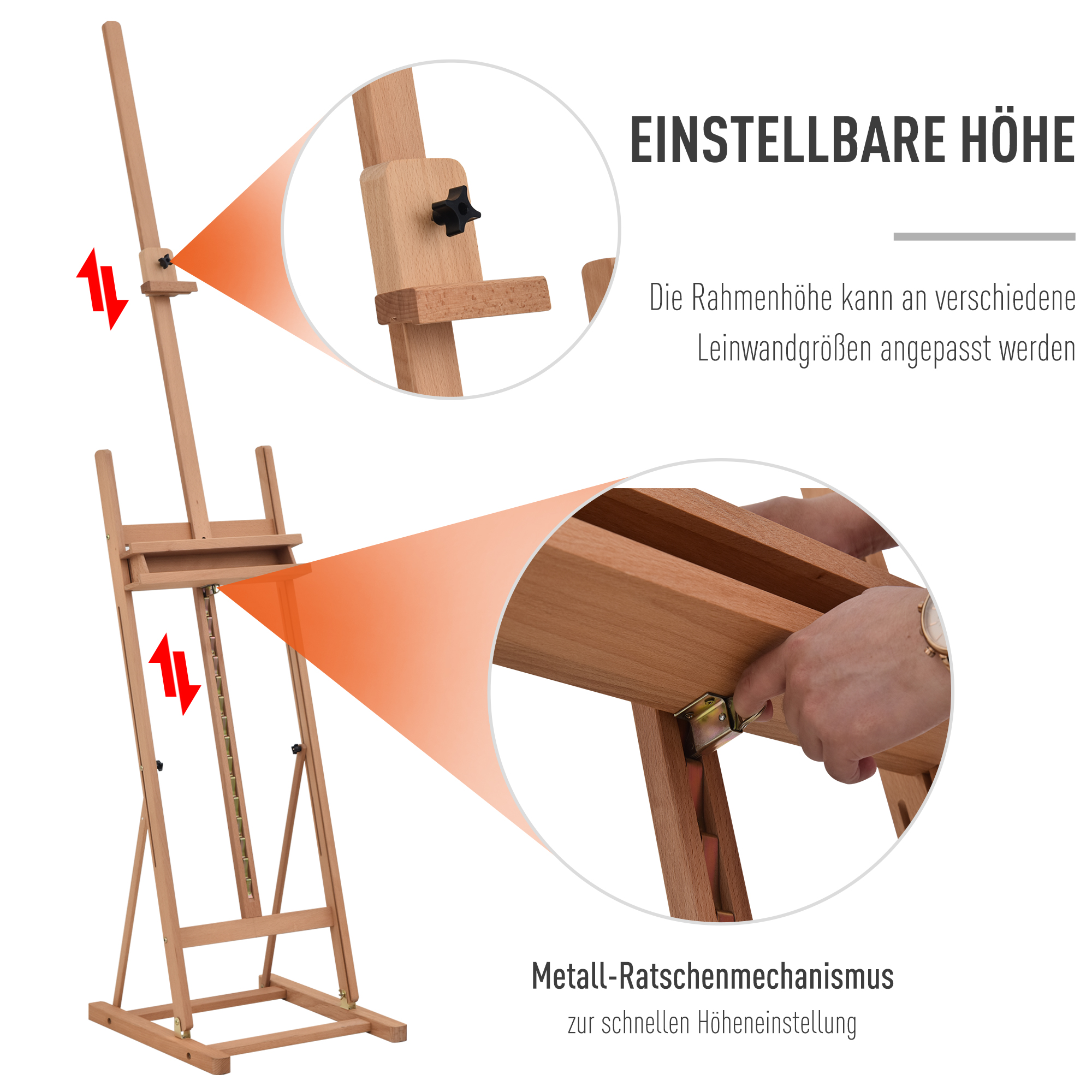 Molbertas 53 × 50,5 × 171–230 cm 3