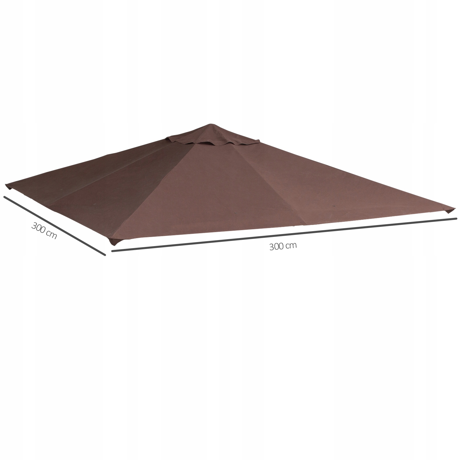 Stogas pavėsinei Outsunny, 2,93x2,93 m, rudas