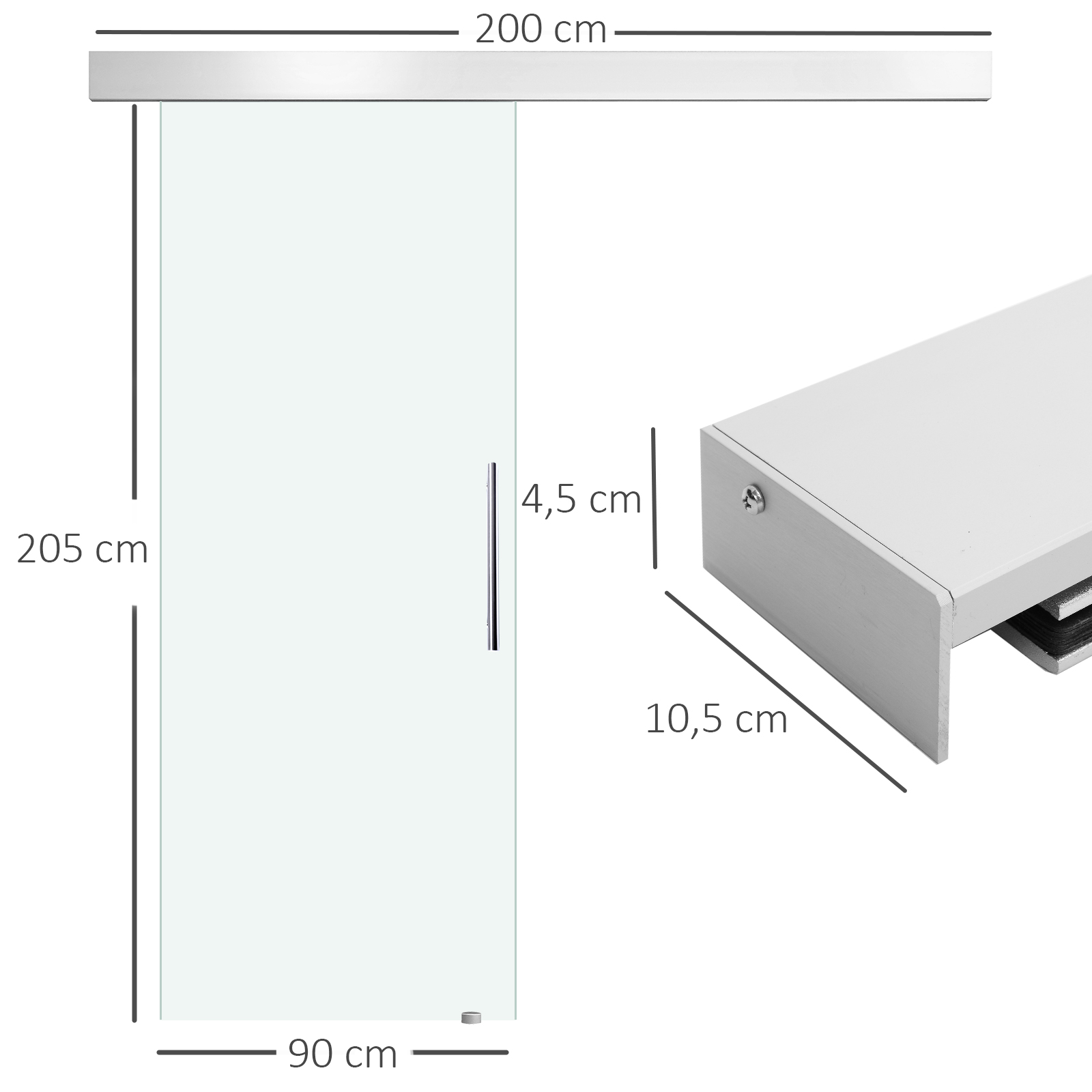 Slankiojančios durys 90 × 205 cm 2
