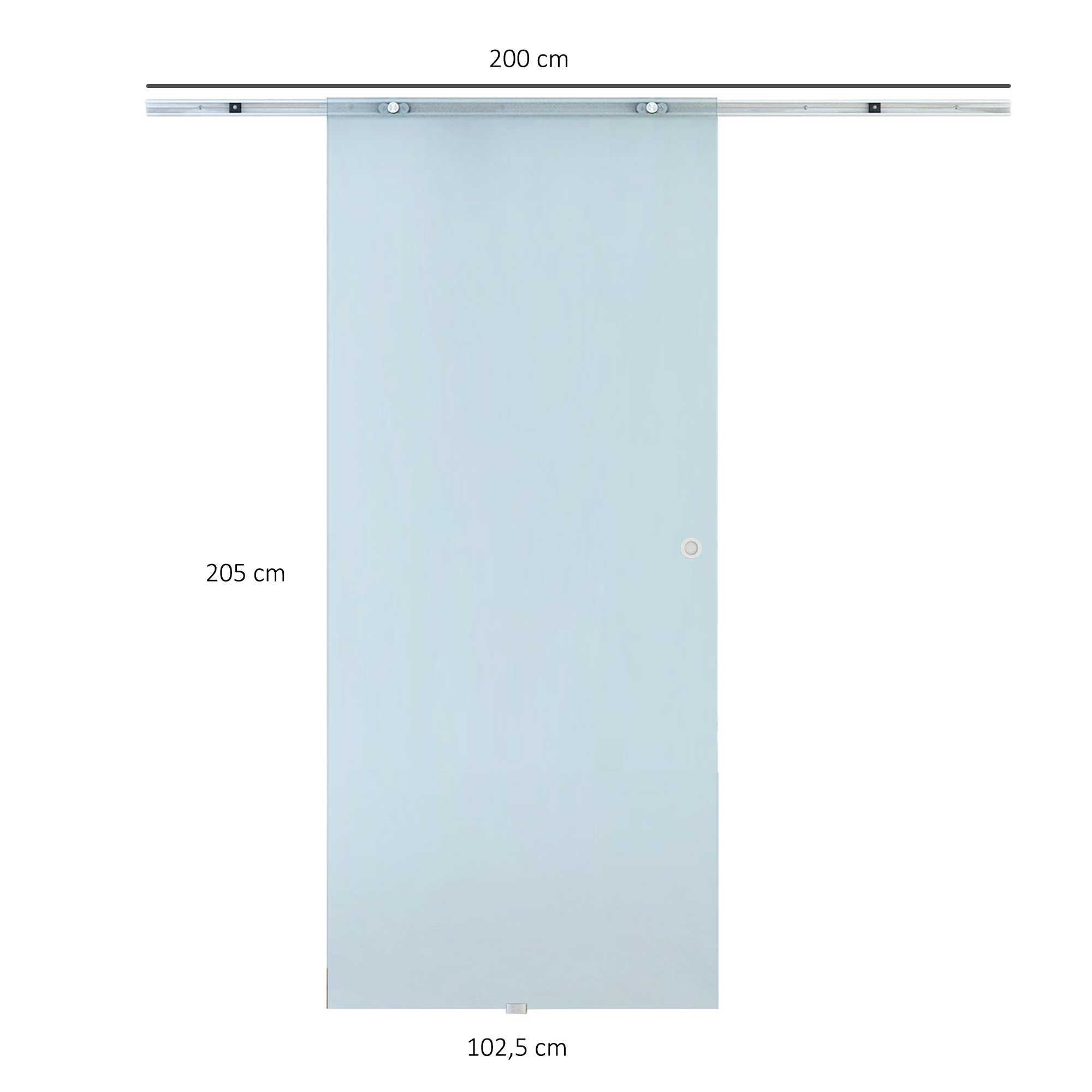 Stiklinės stumdomos durys, satininis stiklas, 102,5 × 205 cm 2