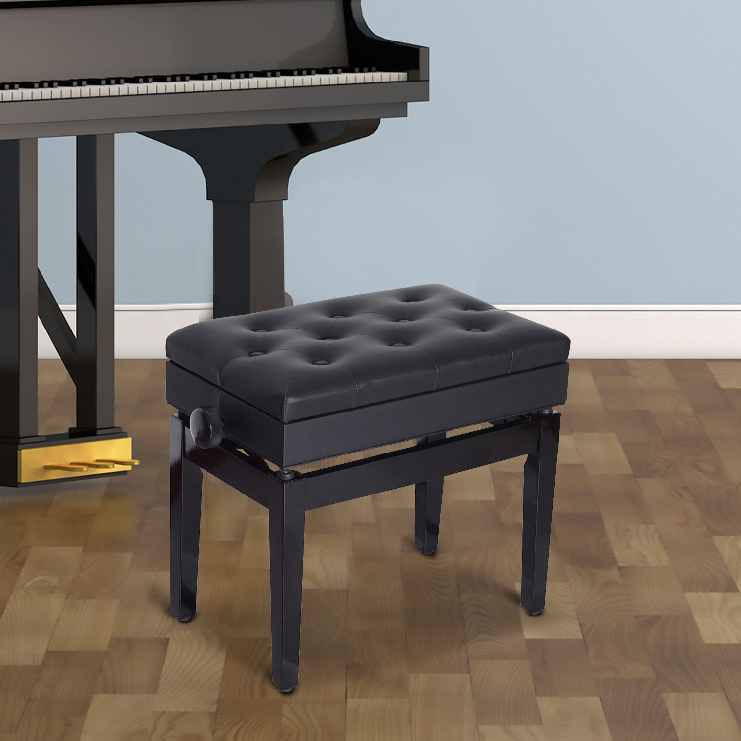 Fortepijono suoliukas 54,5 x 33 x 48–58 cm