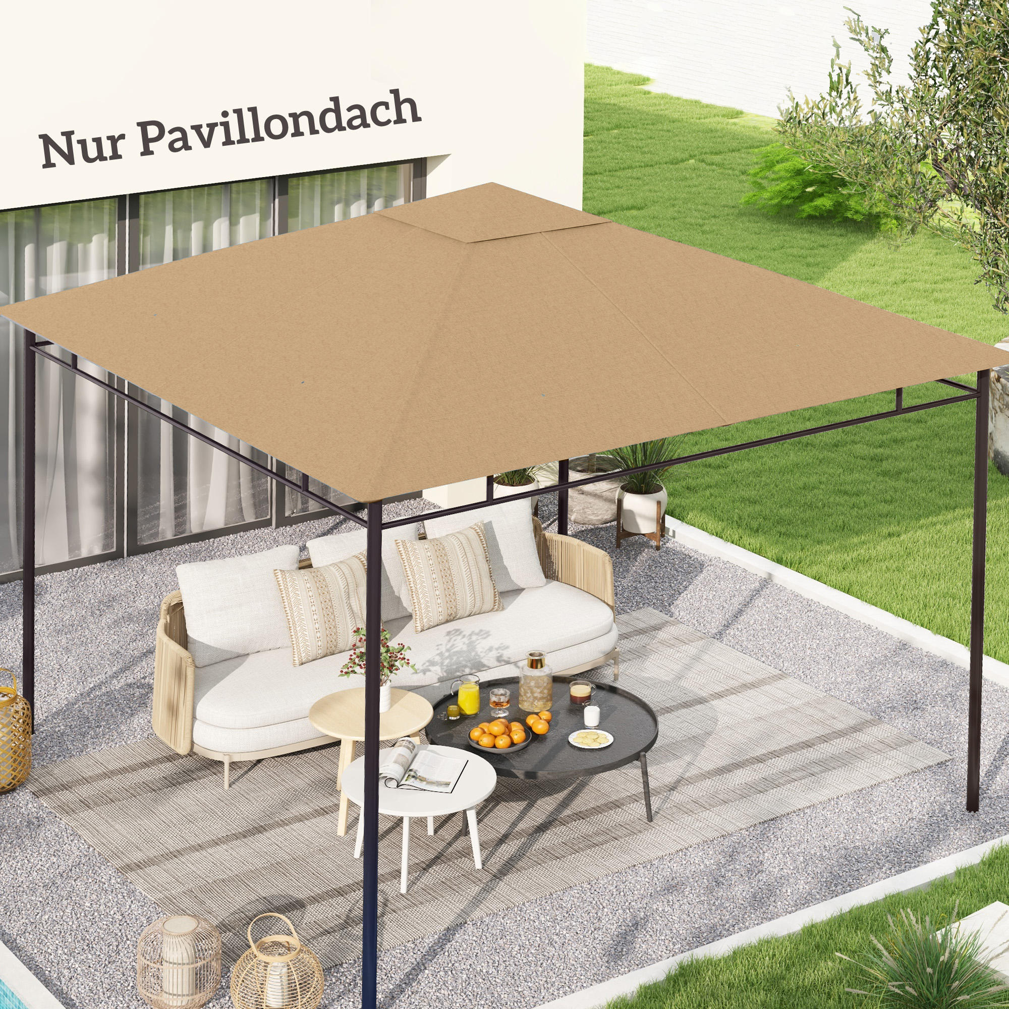 Paviljono stogas 298 × 295 cm