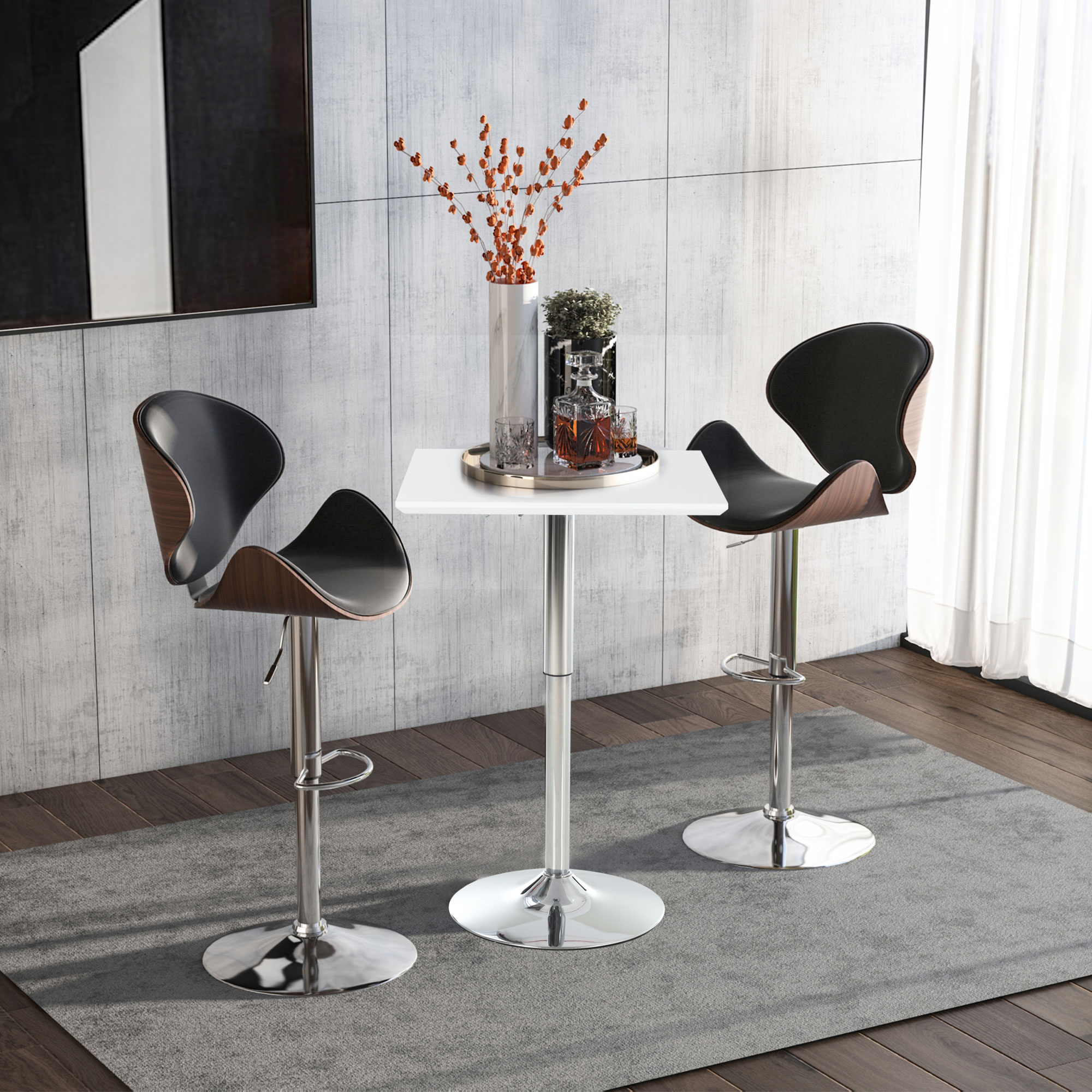 Baro stalas 60 x 60 x 69–92 cm
