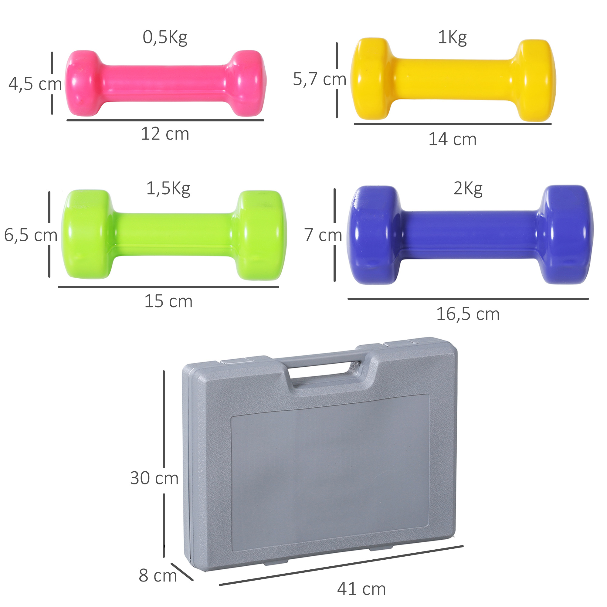 Hantelių rinkinys 0,5–2 kg 2