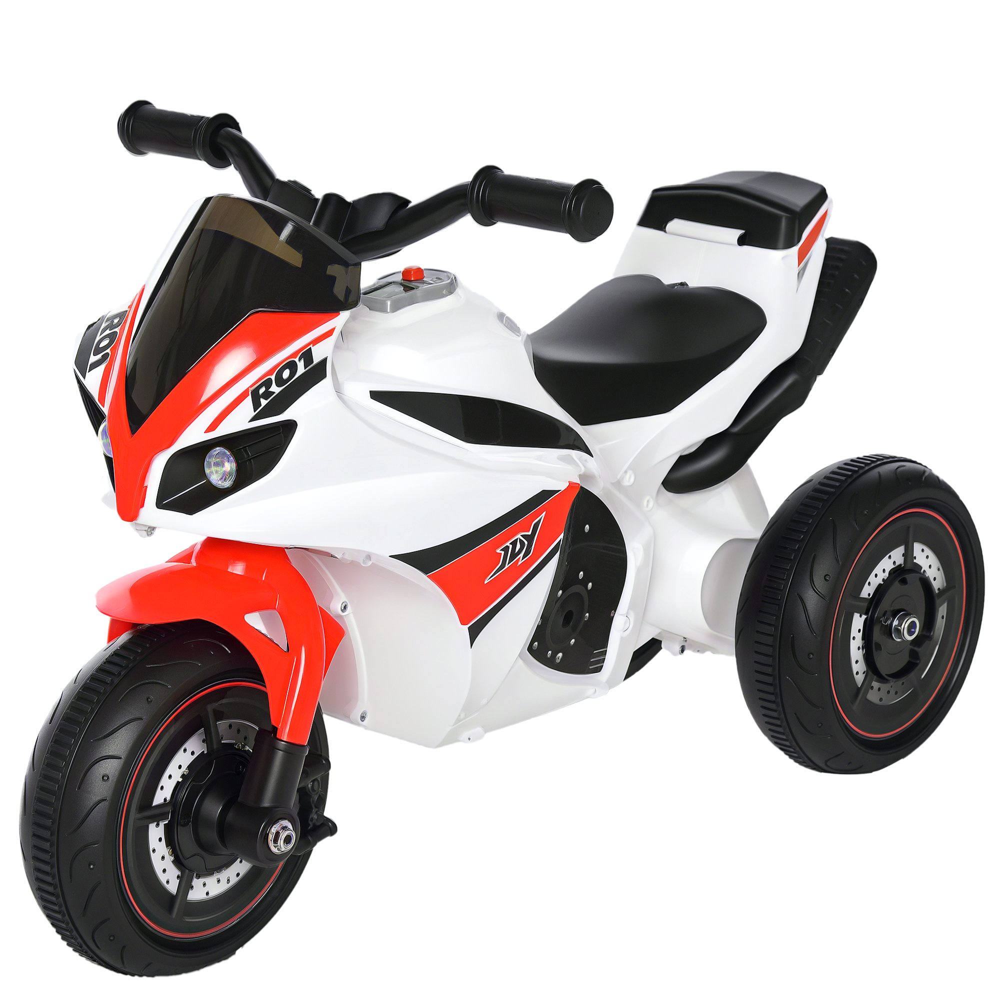 Vaikiškas motociklas baltas ir raudonas