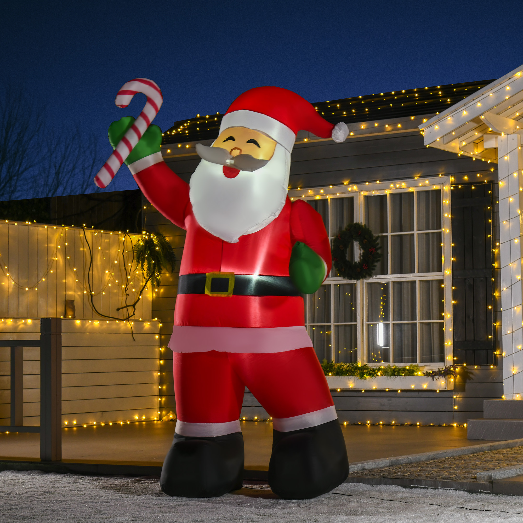Pripučiama Kalėdų Senelio figūra su LED apšvietimu, 140 × 85 × 250 cm