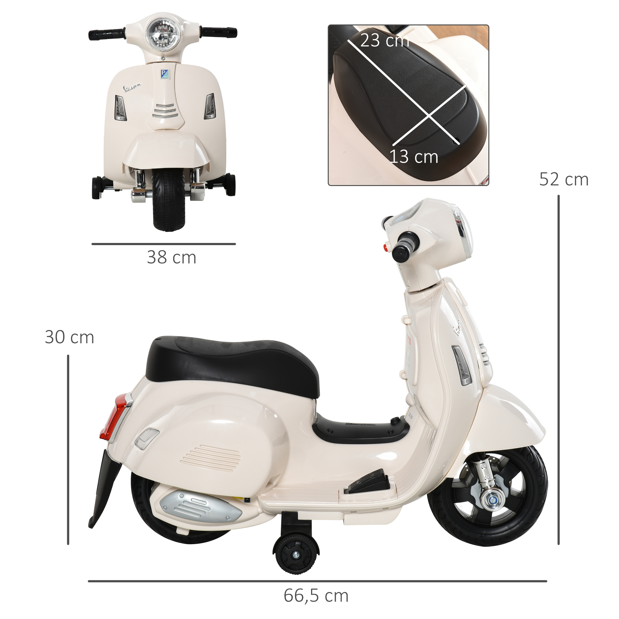 Vaikiškas elektrinis motociklas baltas 2