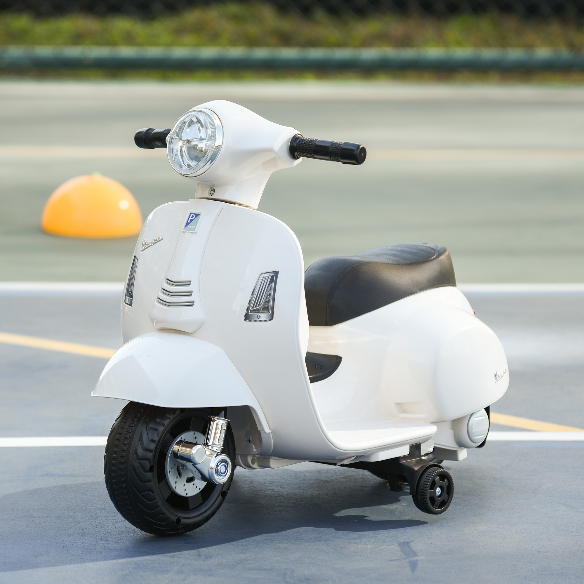 Vaikiškas elektrinis motociklas baltas