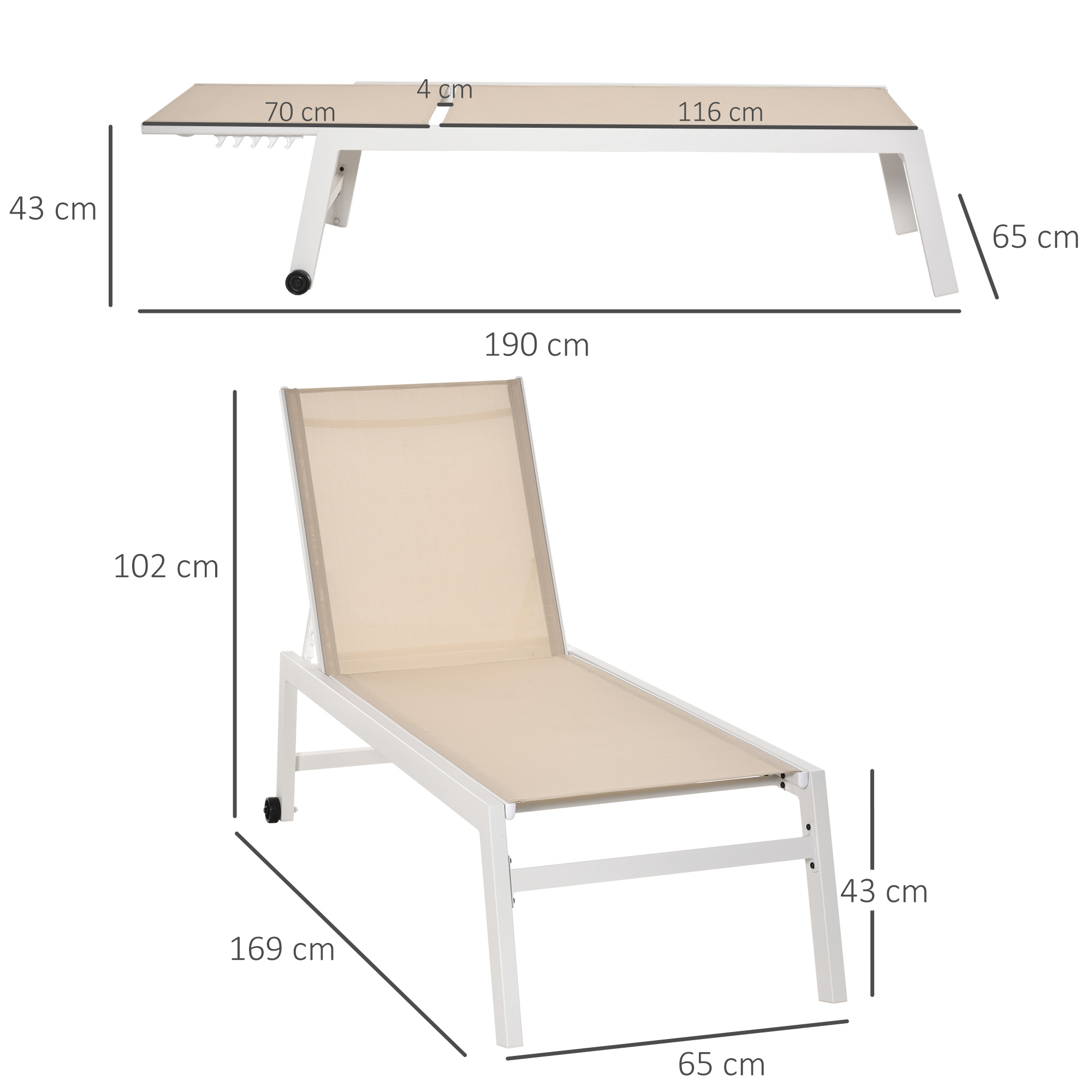 Lauko gultas 202 × 65 × 43 cm 2