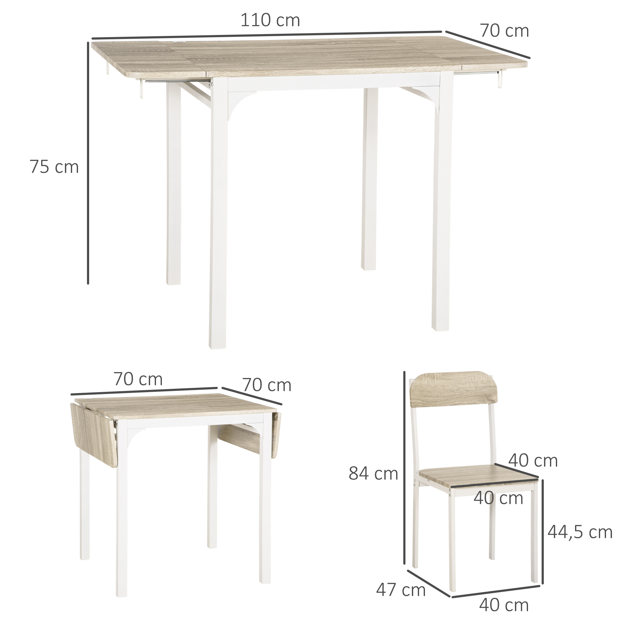 Valgomojo komplektas 110 × 70 × 75 cm 2