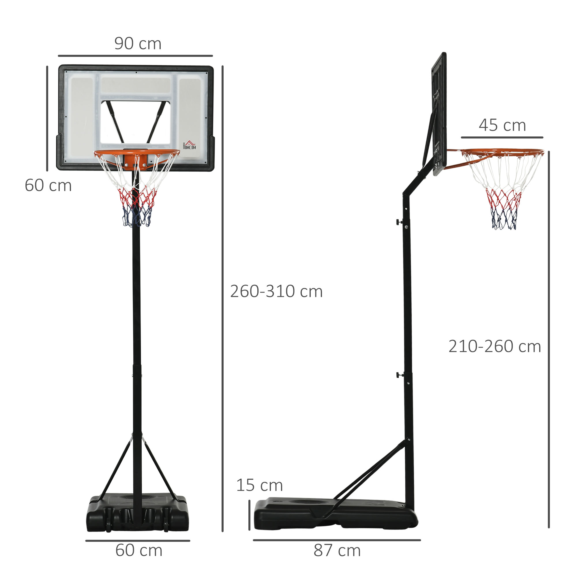 Krepšinio stovas 210–260 cm 2