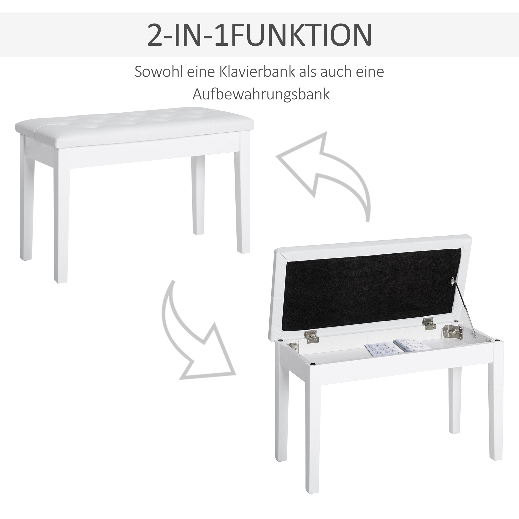 Fortepijono suoliukas 76 × 36 × 50 cm 3
