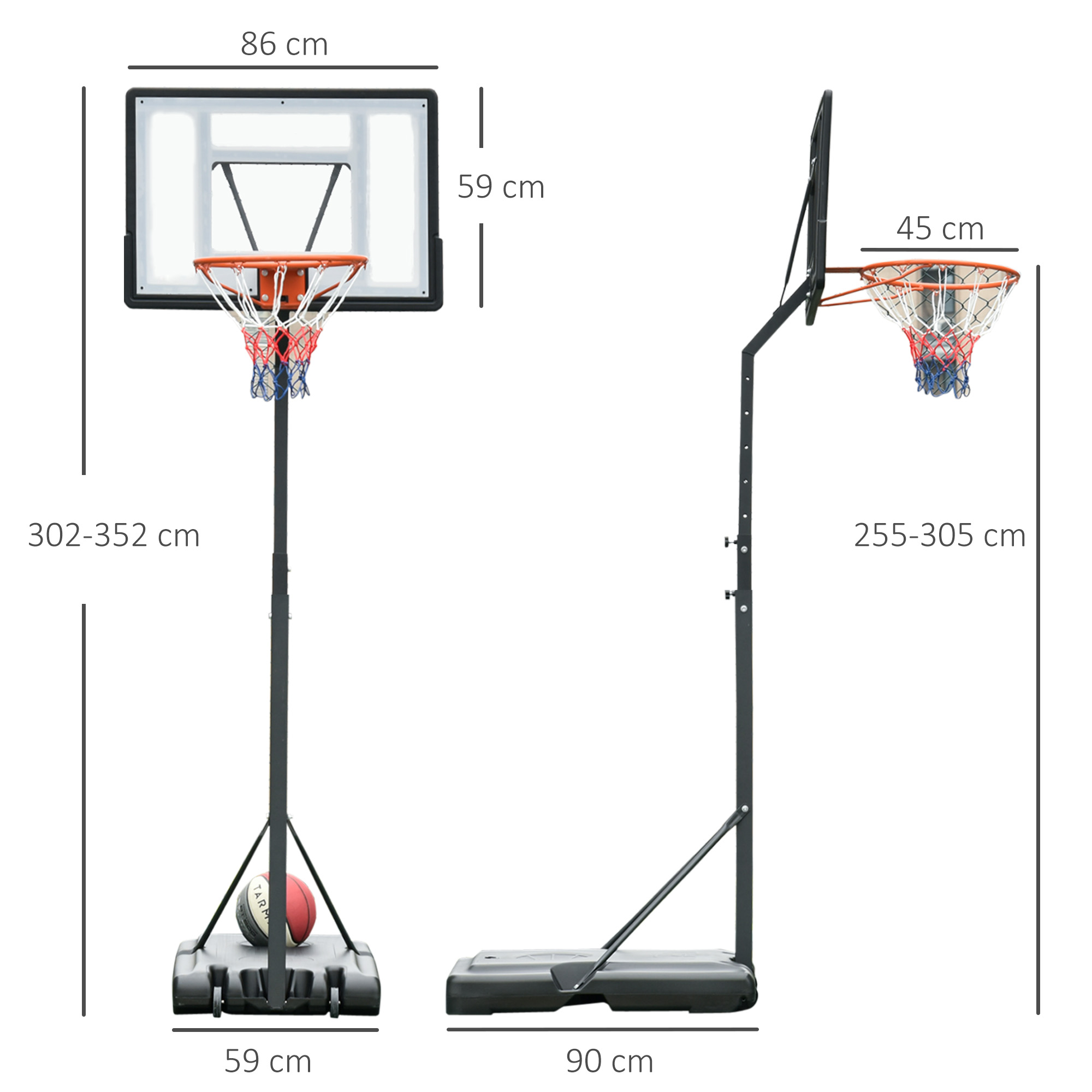 Krepšinio stovas 255–305 cm 2
