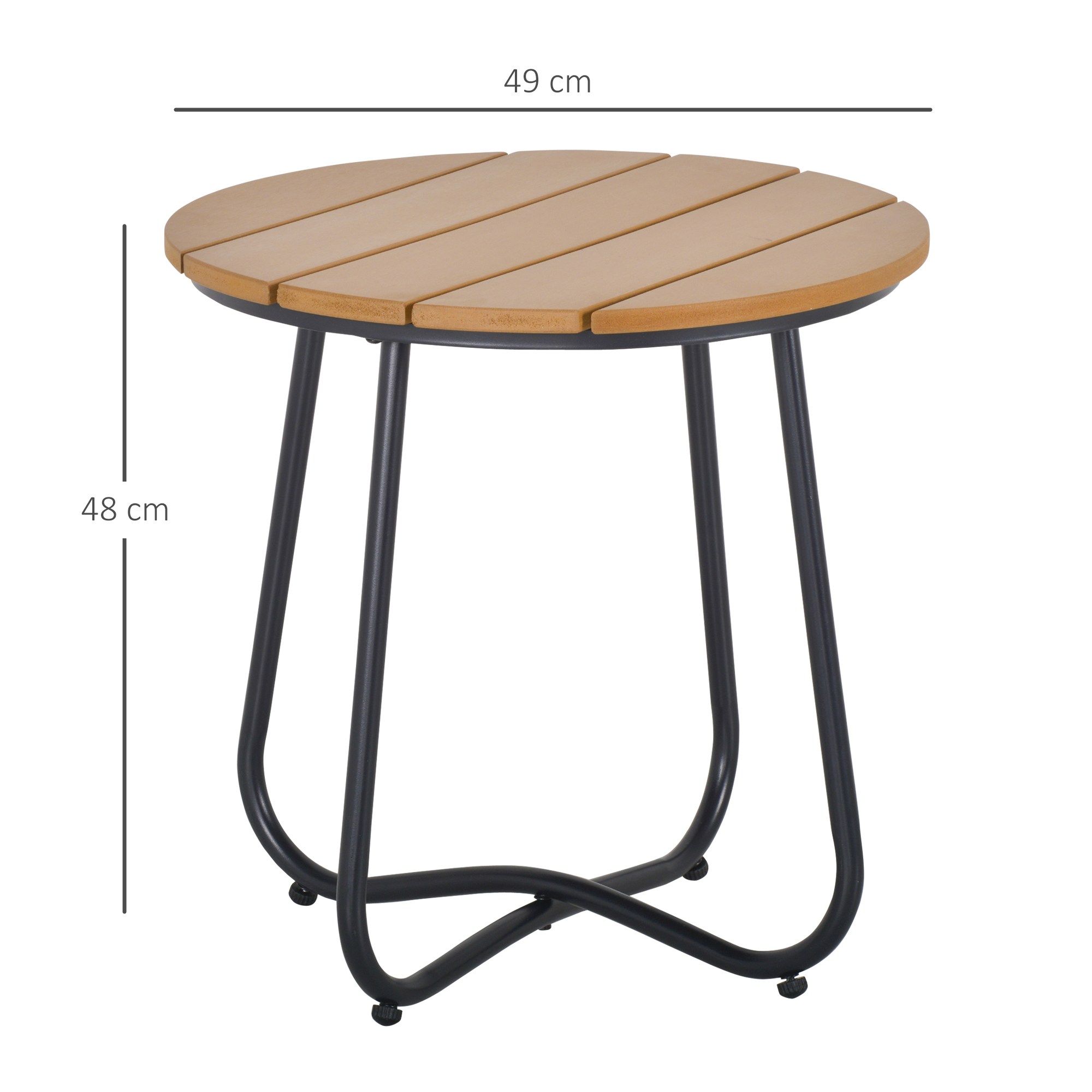 Lauko stalas su reguliuojamomis kojelėmis, rudas, Ø49 × 48 cm 2