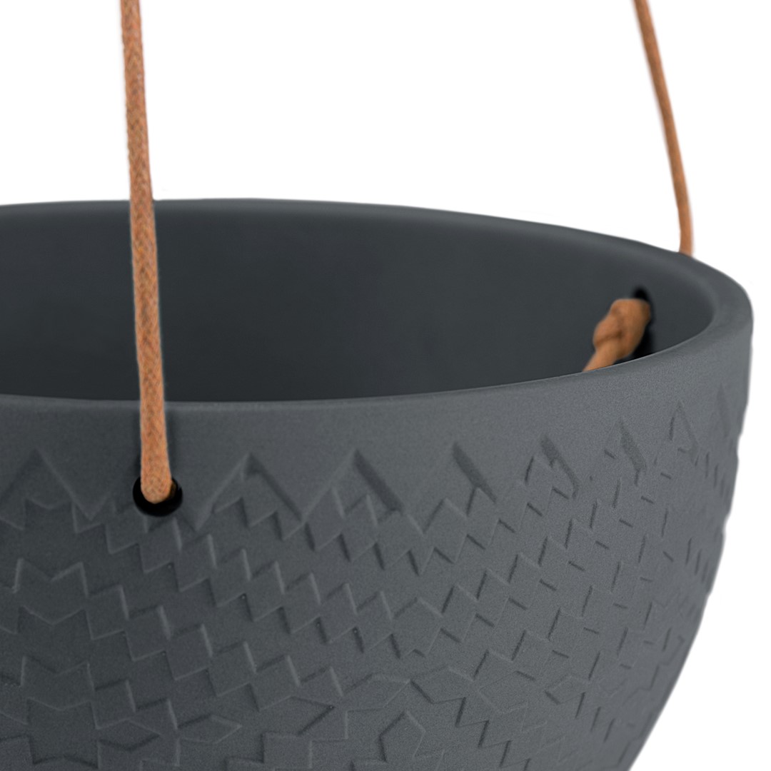 Gėlių vazonas keramikinis juodas 15,4 cm