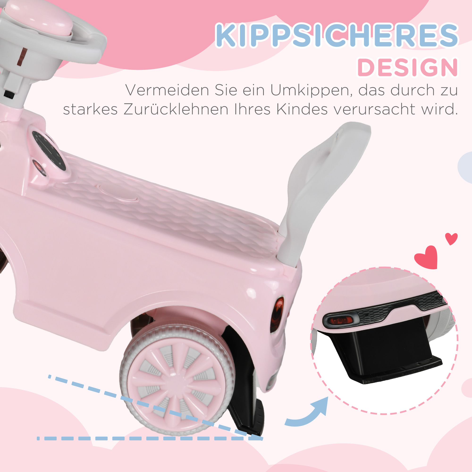 Paspiriamas automobilis rožinė 3