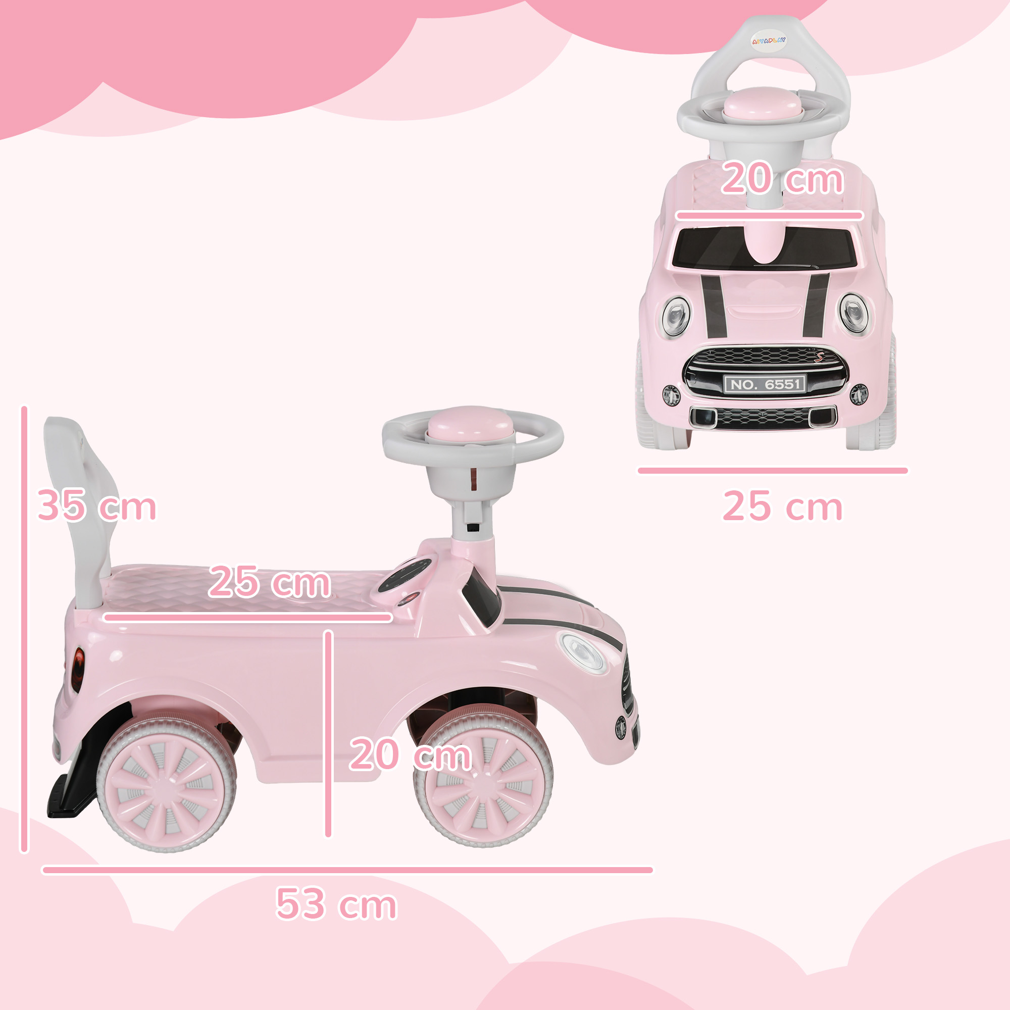 Paspiriamas automobilis rožinė 2