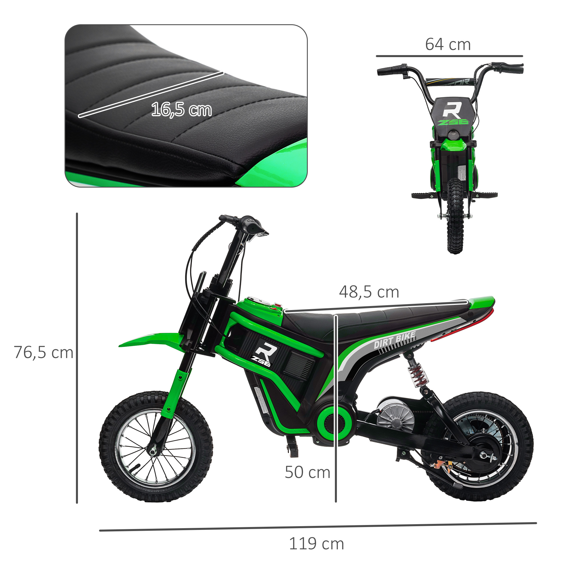 Vaikiškas elektrinis motociklas žalias 2