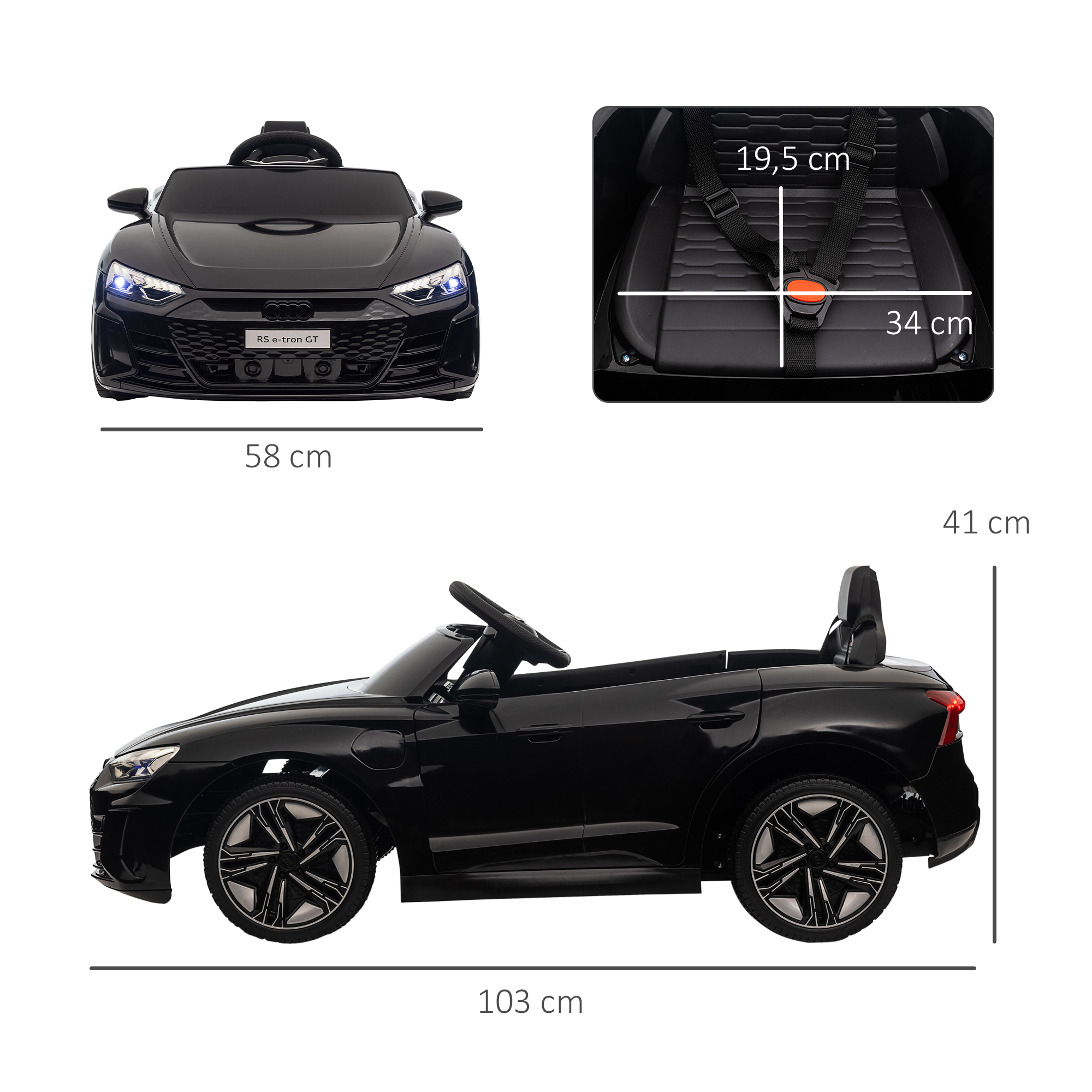 Vaikiškas elektrinis automobilis 103 × 58 × 41 cm 2