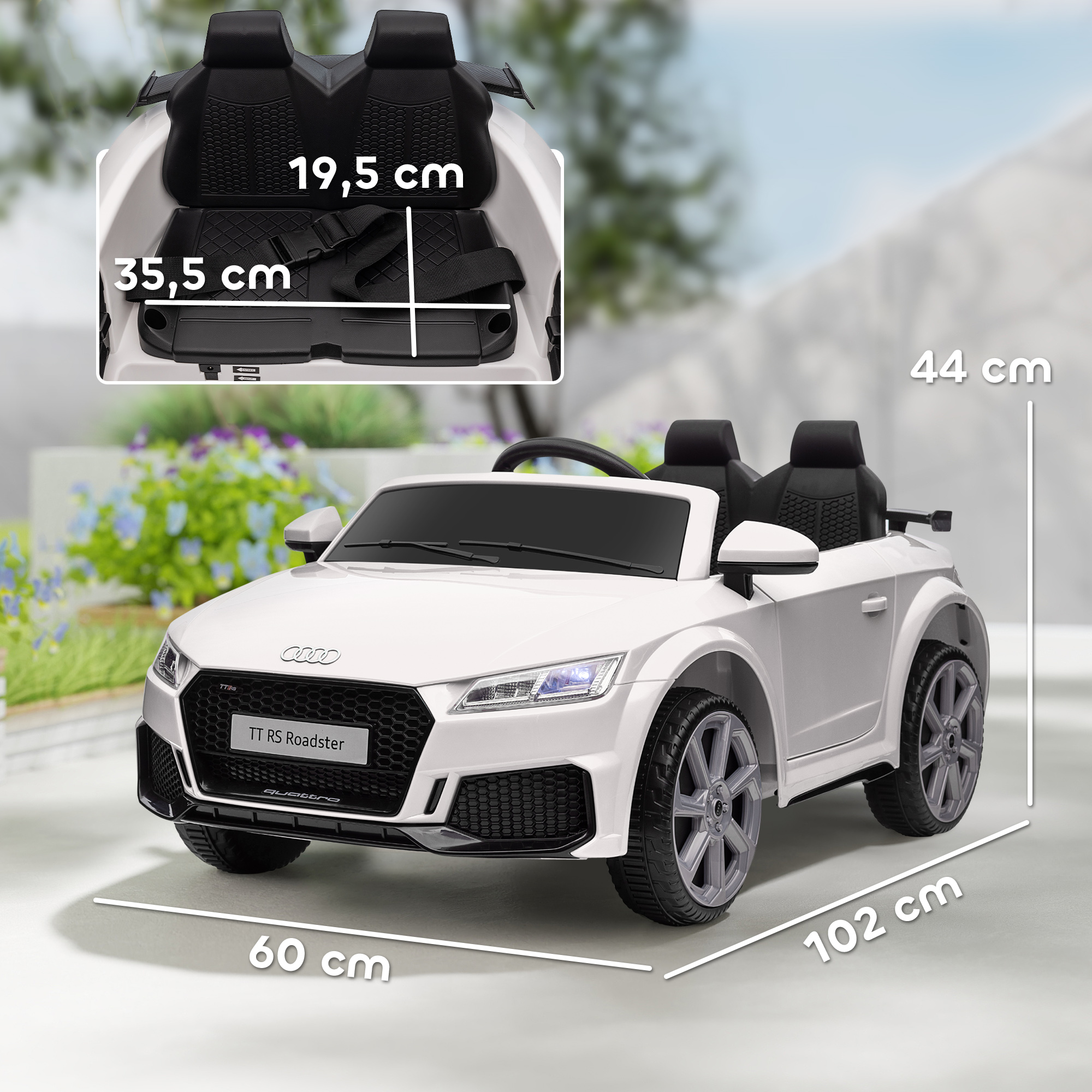 Vaikiškas elektrinis automobilis baltas 2