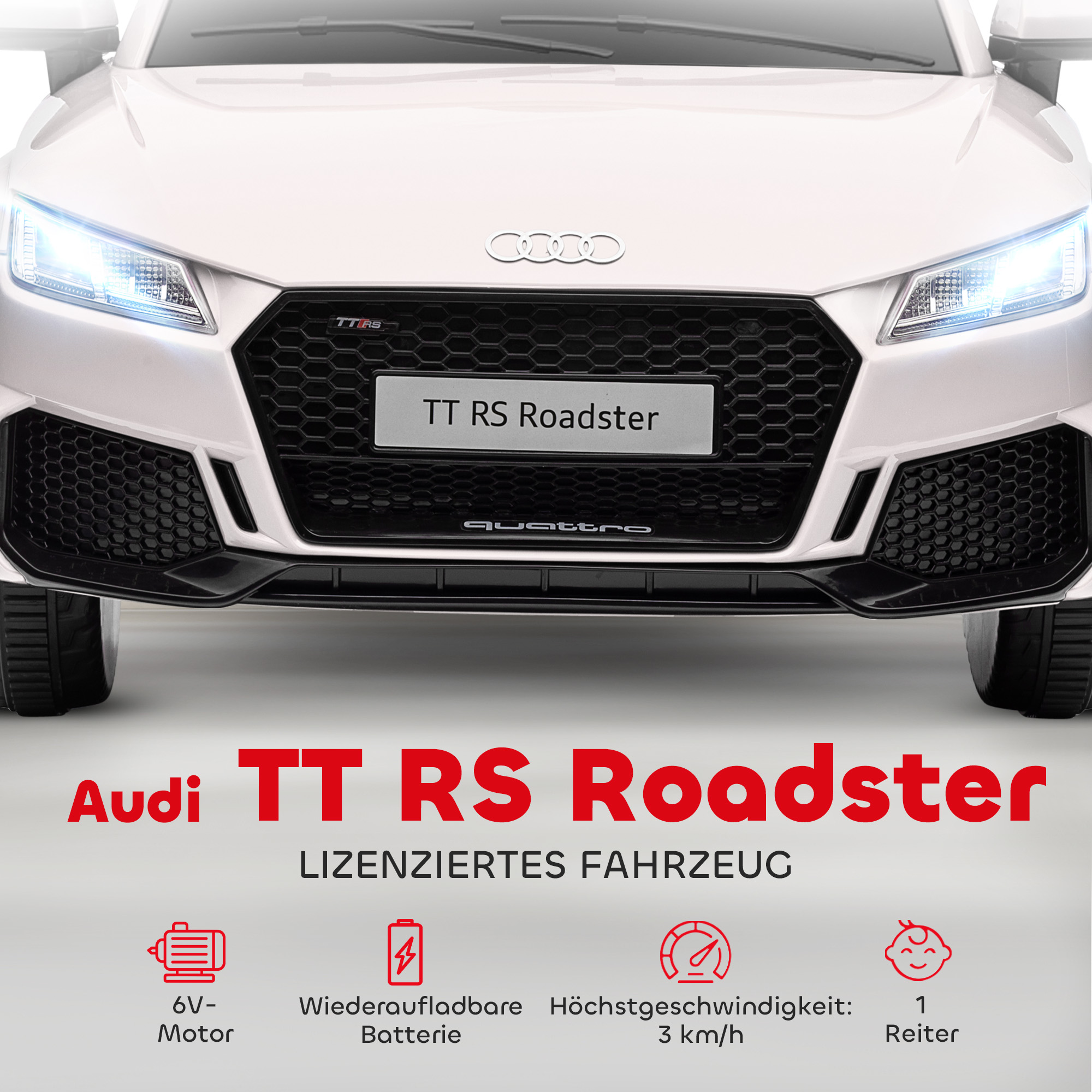 Vaikiškas elektrinis automobilis baltas 3