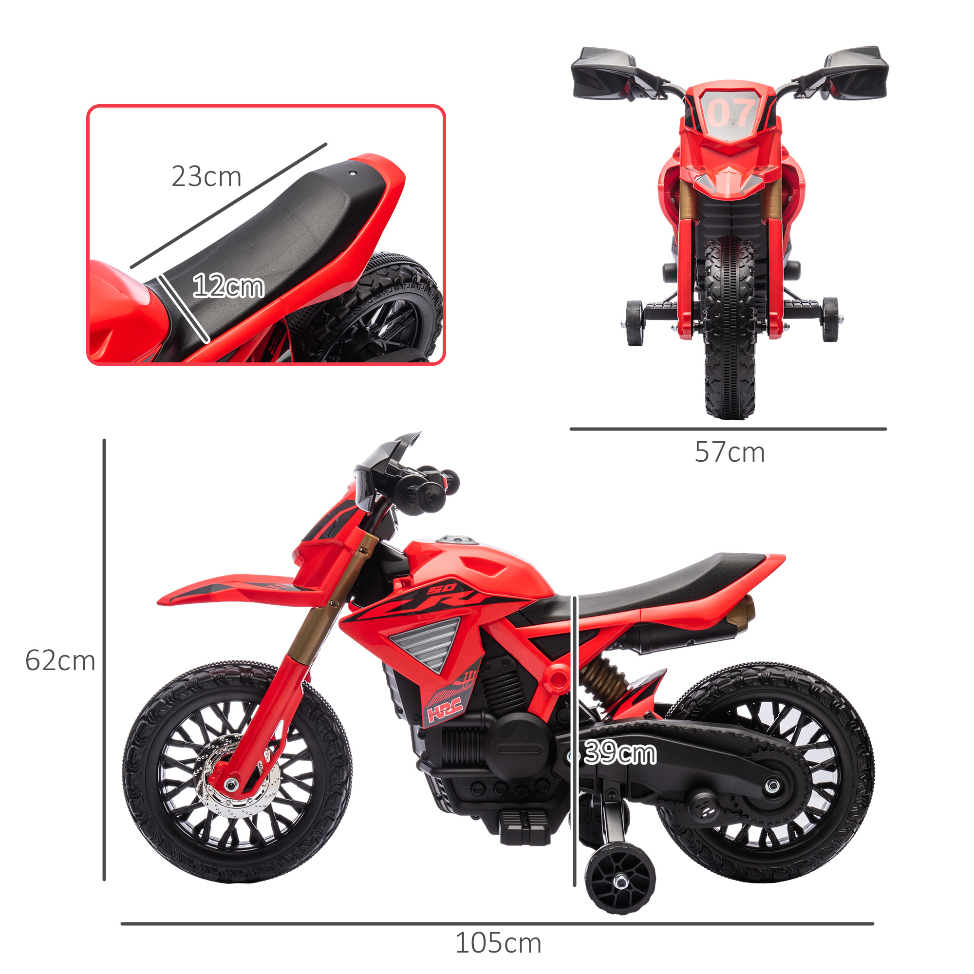 Vaikiškas elektrinis motociklas raudonas 2
