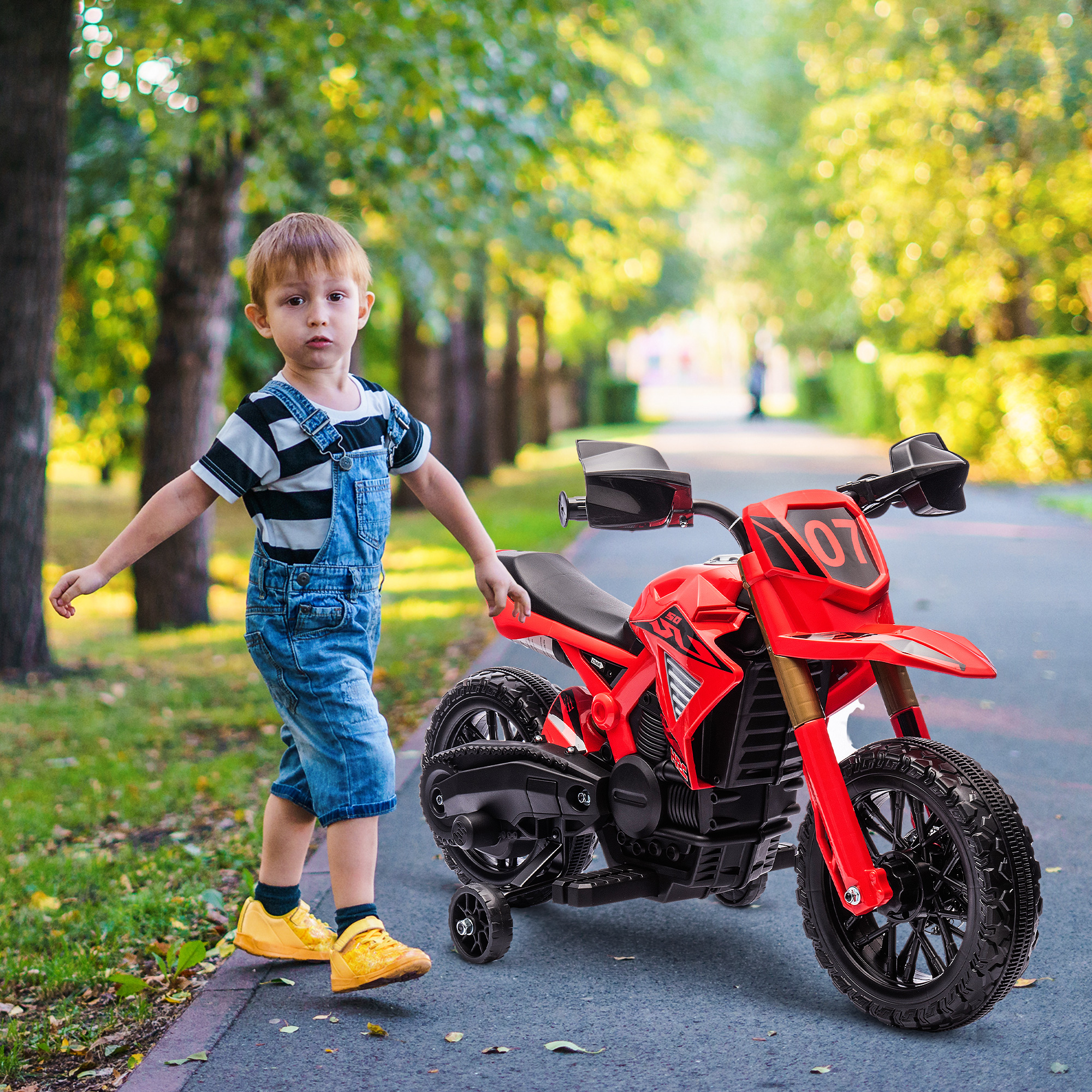 Vaikiškas elektrinis motociklas raudonas