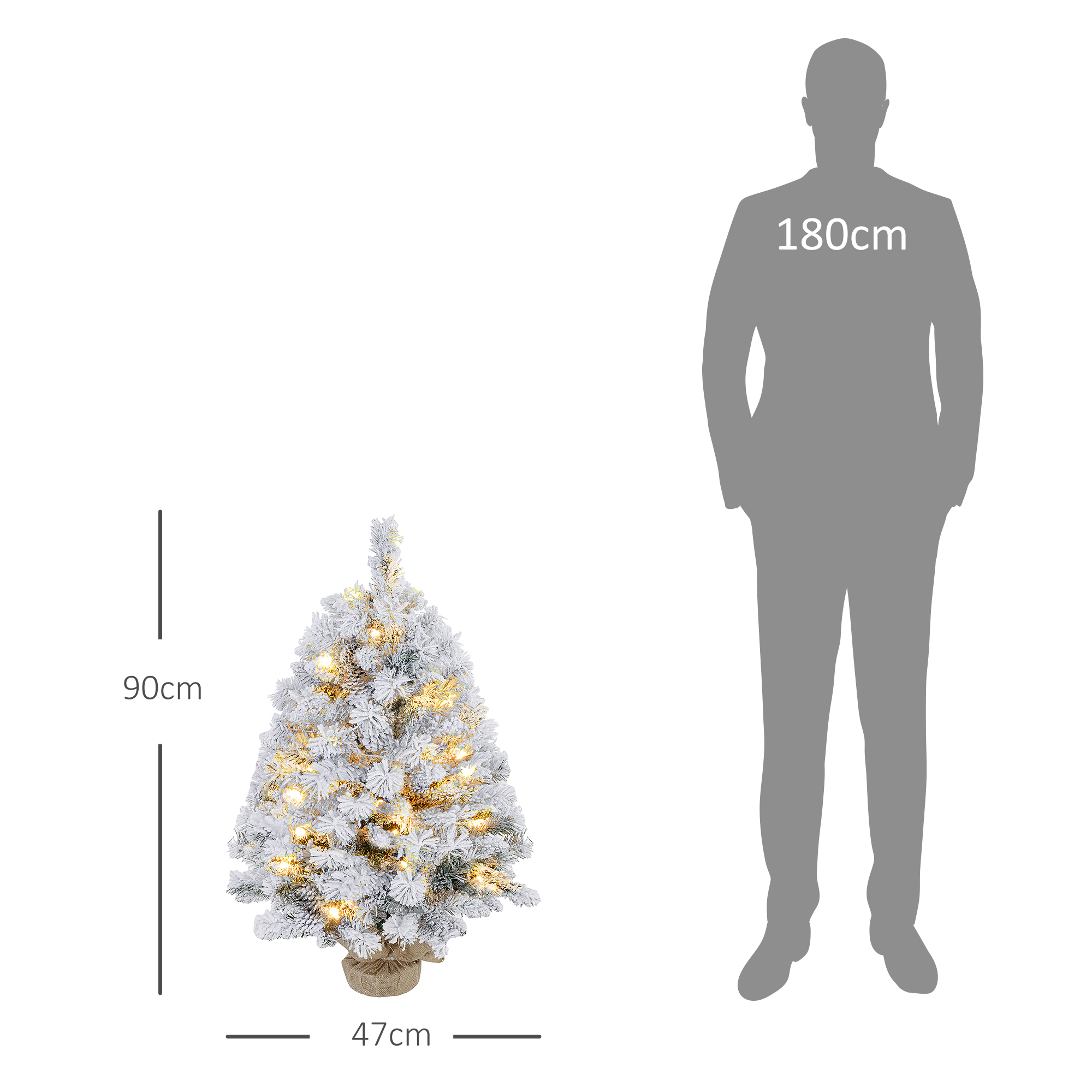 Kalėdinė eglutė su LED lemputėmis, apsnigta, žalia, 92 cm 2