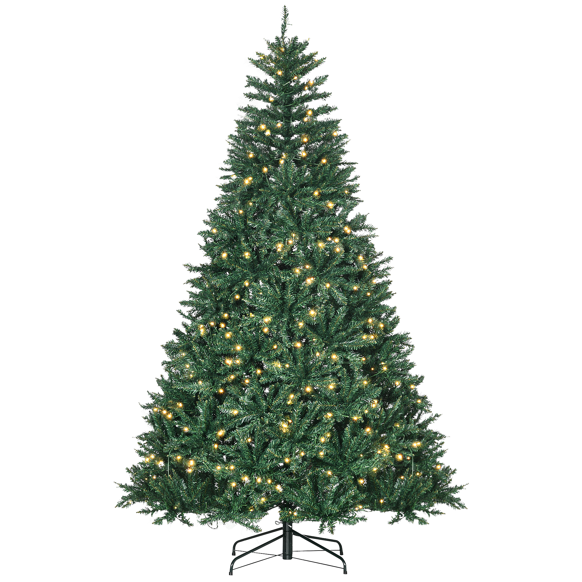 Dirbtinė kalėdinė eglutė su 700 šiltai baltų LED lempučių, žalia, 142 × 210 cm